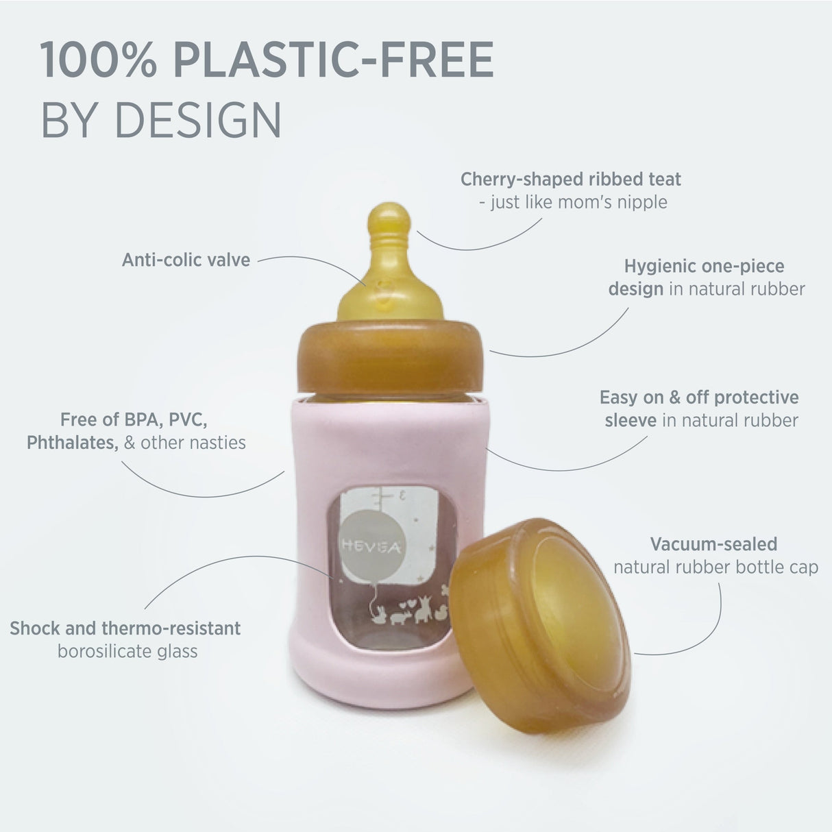 Wide Neck Baby Glass Bottle with Sleeve 250ml/8.5oz Single-Pack - 250ml/8.5oz