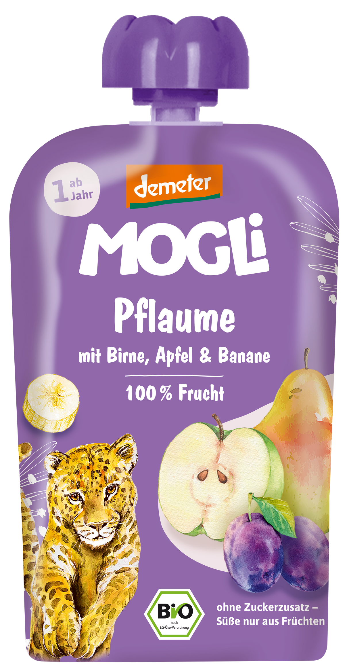 MOGLi Organic Fruit Pouch - Plum Apple Banana Pear
