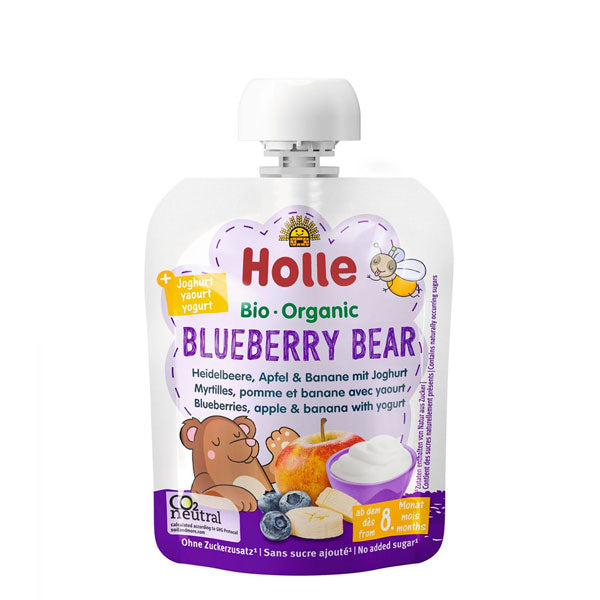 Holle Organic Baby Food Pouch with Yogurt - Blueberry Bear