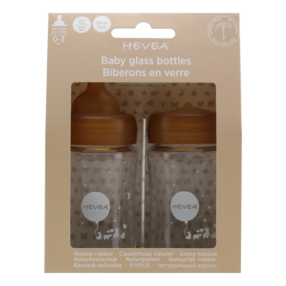 Wide Neck Baby Glass Bottles 150ml/5oz Two-Pack - 150ml/5oz