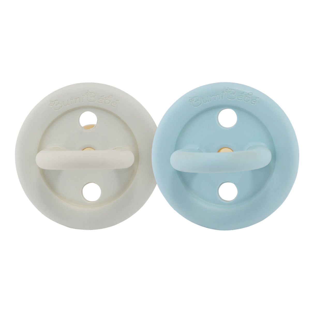 Natural Rubber BumiBébé Pacifier ROUND Newborn 0+ Months Two-Pack - Round 0-3 months