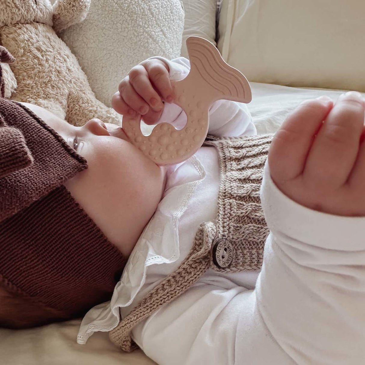 Fish Teether & Kawan Teether Ring  in Natural Rubber Two-Pack -