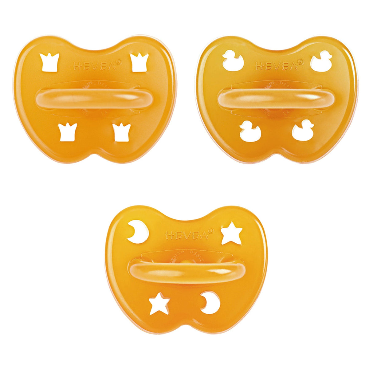 Trial Trio-Pack Natural Rubber Pacifiers - Three Teat Mix for Newborn 0+ Months - 0-3 months