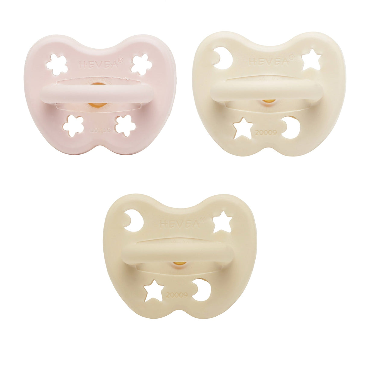 Trial Trio-Pack Natural Rubber Pacifiers - Three Teat Mix for Newborn 0+ Months - 0-3 months