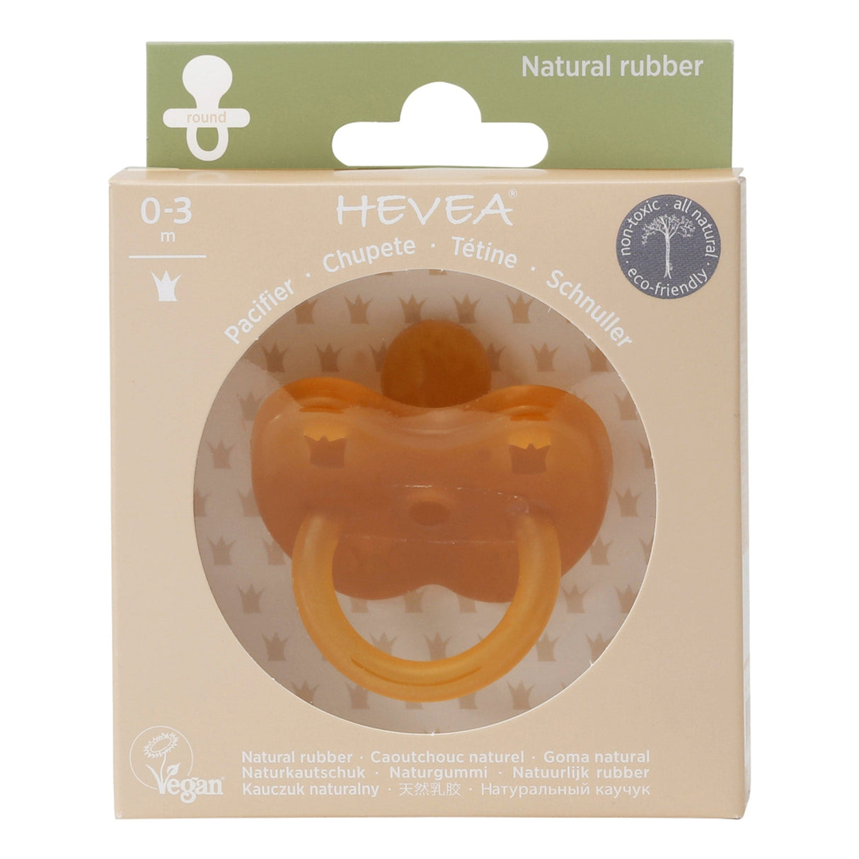 Natural Rubber Pacifier ROUND Newborn 0+ Months Single-Pack - Round 0-3 months