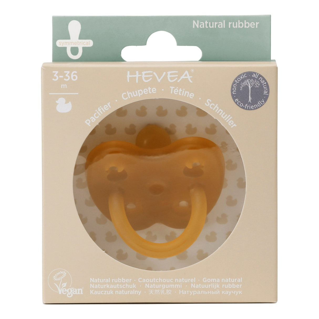 Natural Rubber Pacifier SYMMETRICAL 3-36 Months Single-Pack - Symmetrical 3-36 months
