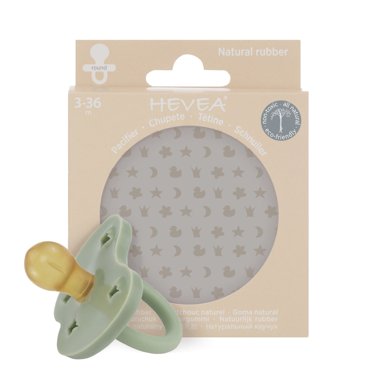 Natural Rubber Pacifier ROUND 3-36 Months Single-Pack - Round 3-36 months