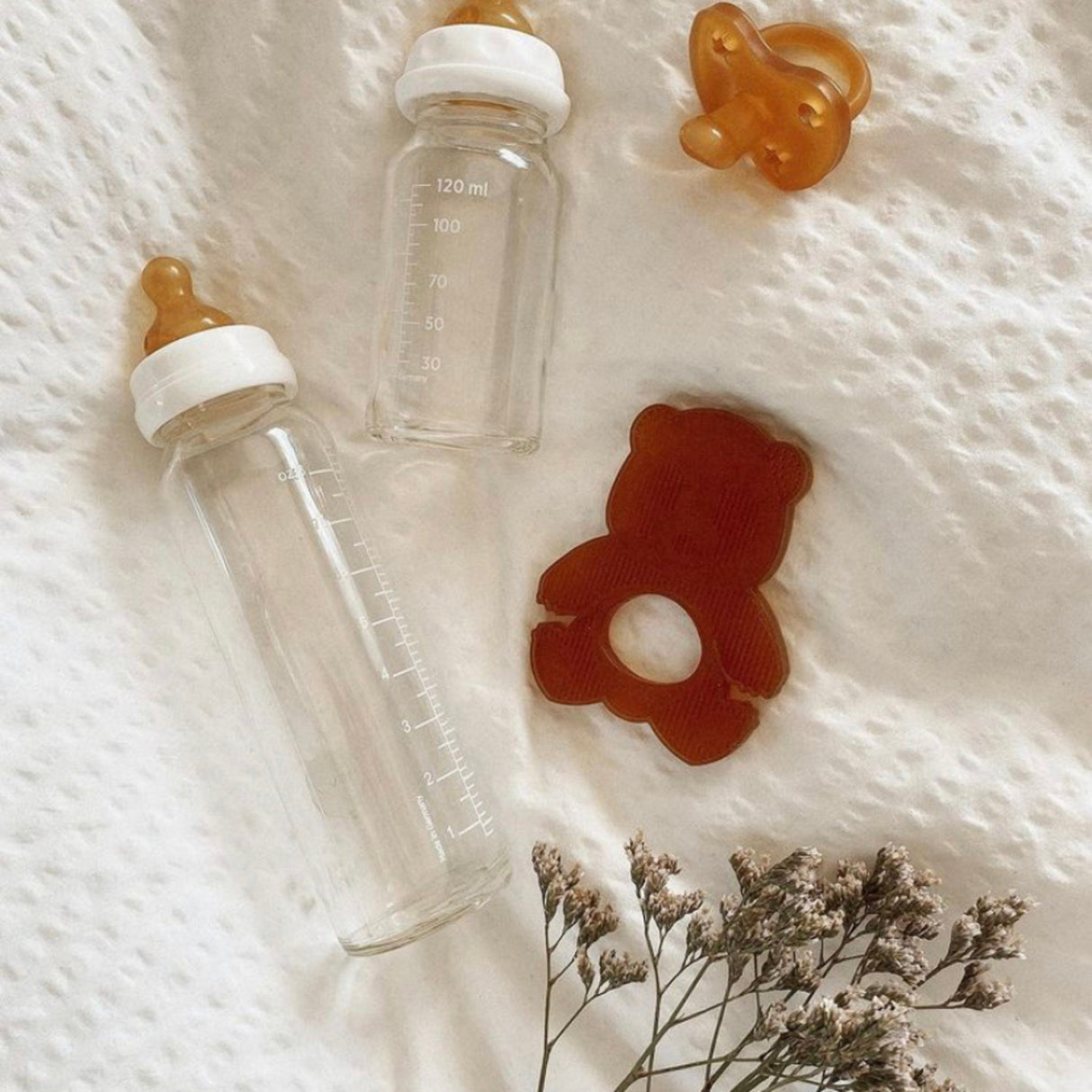 Standard Neck Baby Glass Bottles 240ml/8oz Two-Pack - 240ml/8oz