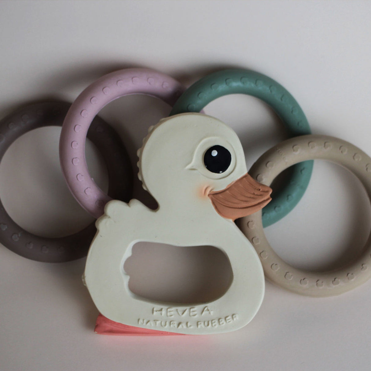 Kawan Duck & Ring Teethers in Natural Rubber Gift Set -