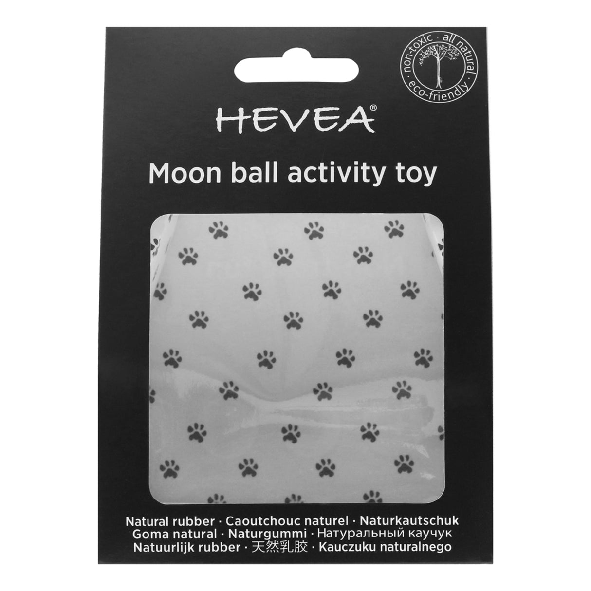 Moon Ball 2-in-1 Dog Activition & Fetch Toy in Natural Rubber -