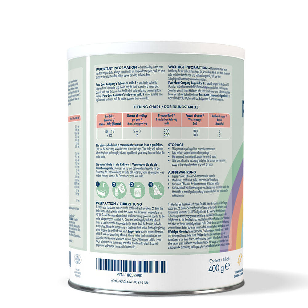 Pure Goat Company Organic Follow-on formula 3 - 400g