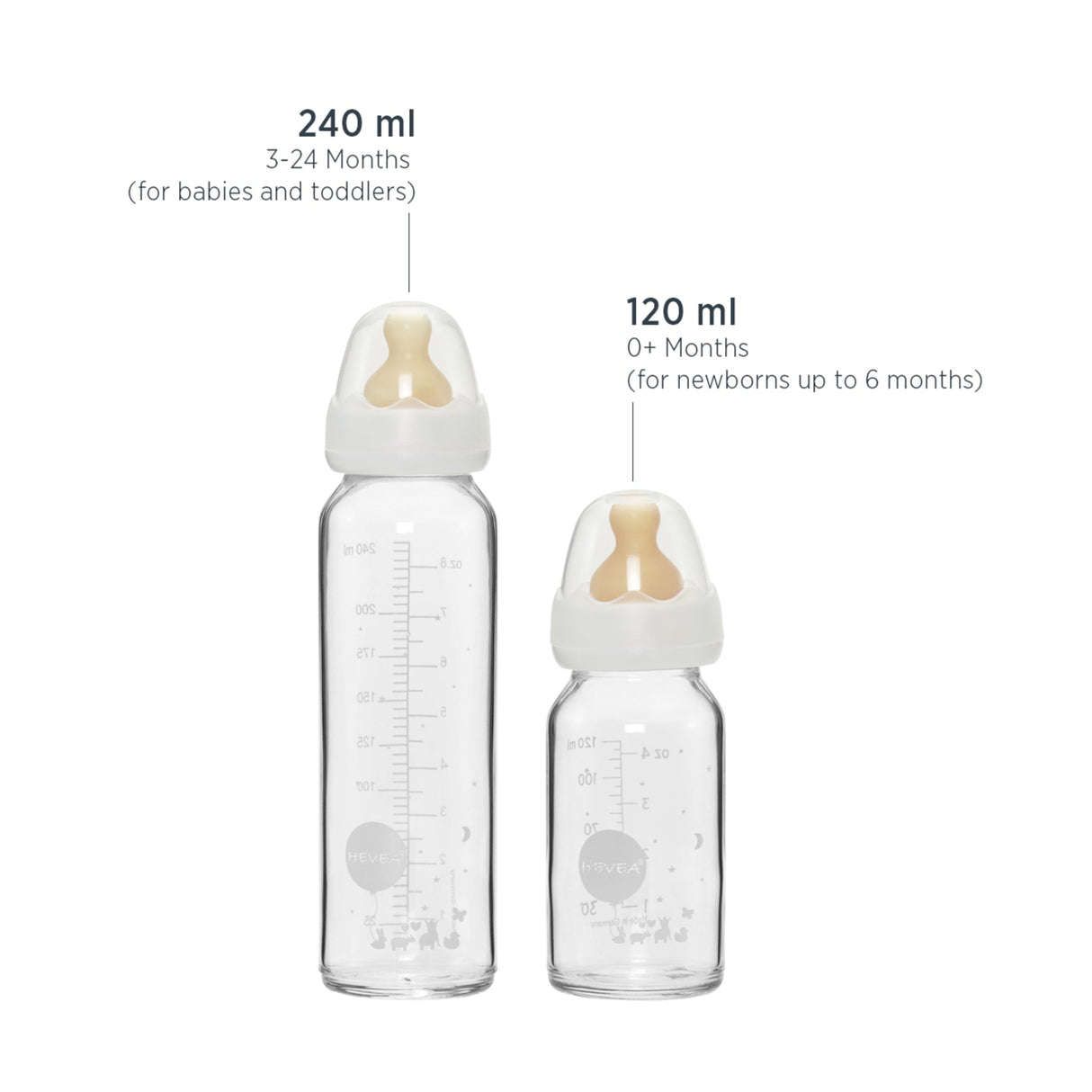 Standard Neck Baby Glass Bottle 120ml/4oz Single-Pack - 120ml/4oz