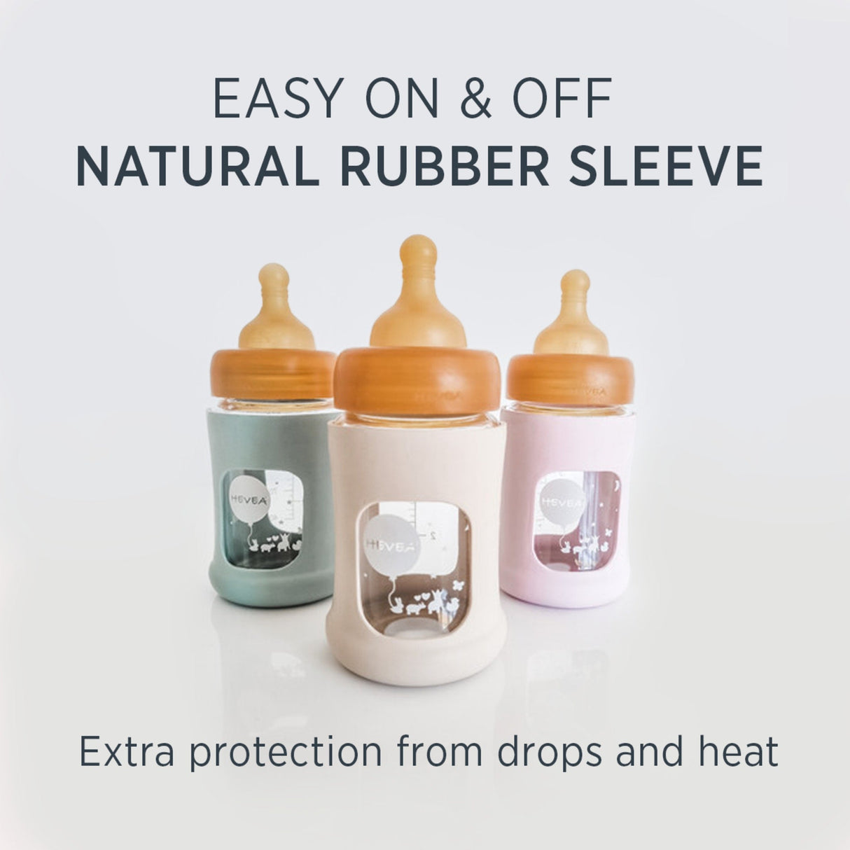 Wide Neck Baby Glass Bottle with Sleeve 250ml/8.5oz Single-Pack - 250ml/8.5oz