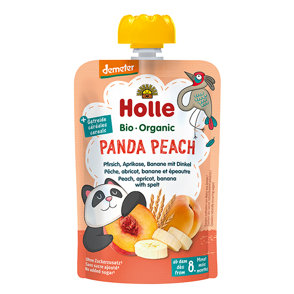 Holle Organic Baby Food Pouches - Panda Peach