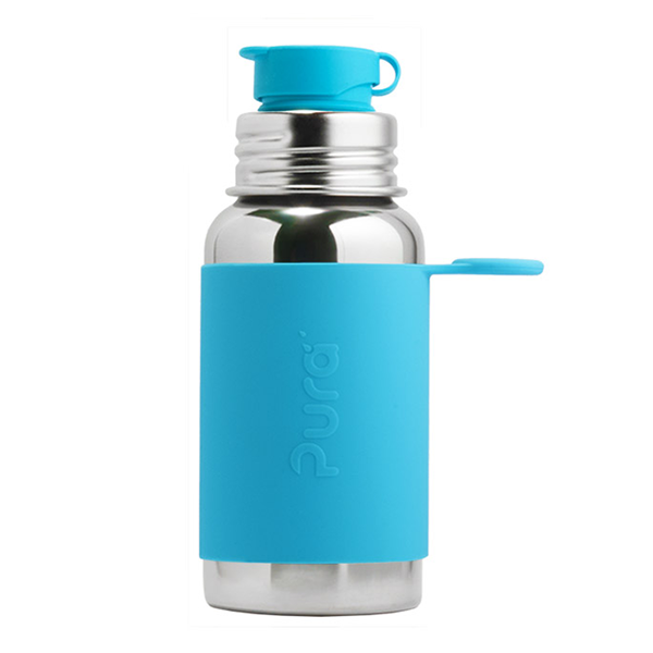 Pura Sports Top 18oz Stainless Steel Bottle - Aqua Sleeve