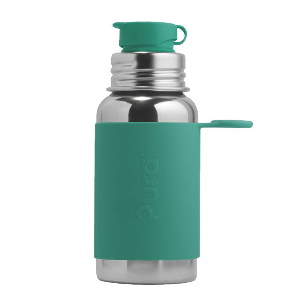 Pura Sports Top 18oz Stainless Steel Bottle - Mint Sleeve