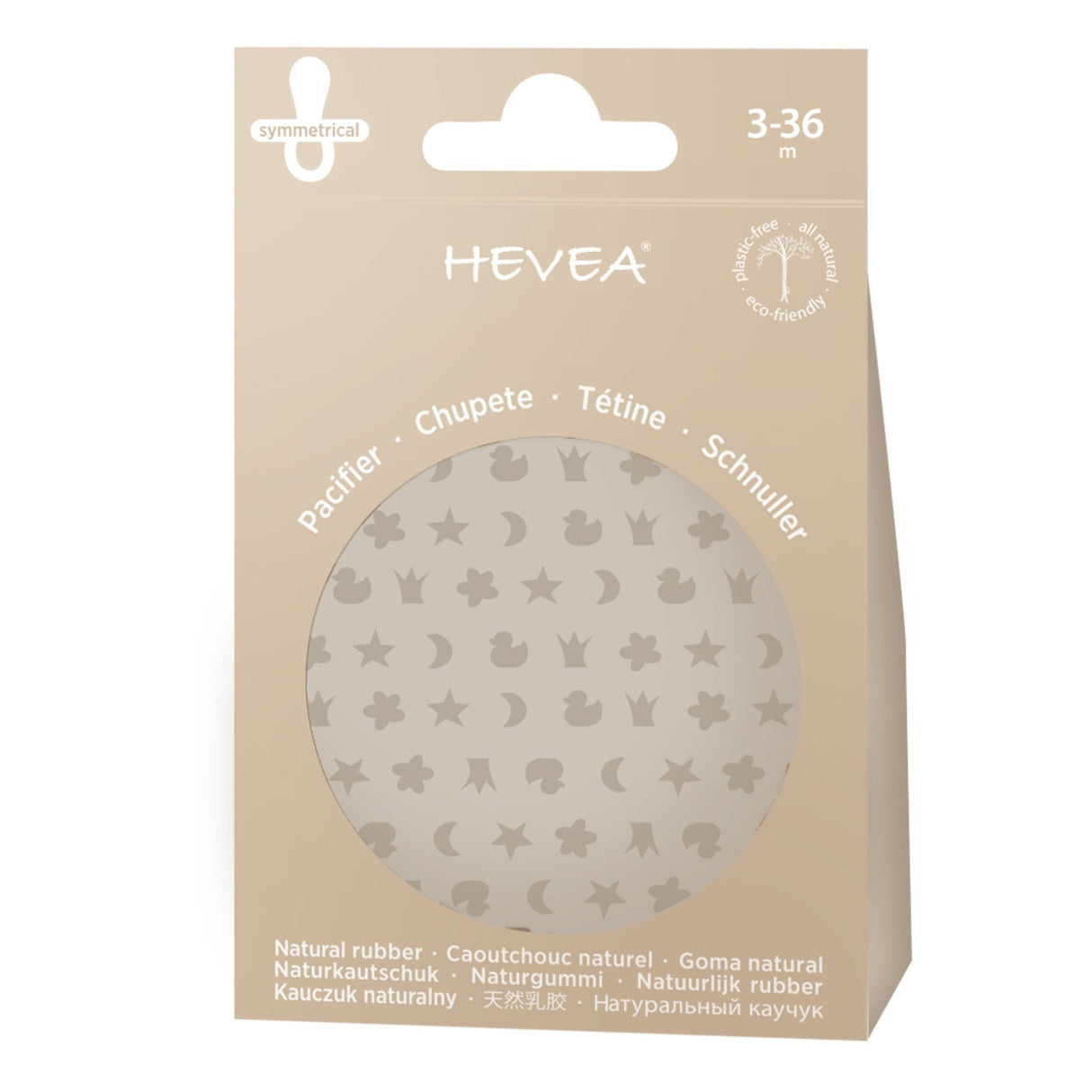 Natural Rubber Pacifier SYMMETRICAL 3-36 Months Two-Pack - Symmetrical 3-36 months