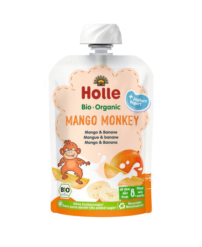 Holle Organic Baby Food Pouch with Yogurt - Mango Monkey