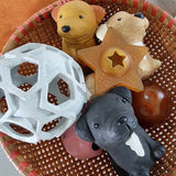Moon Ball 2-in-1 Dog Activition & Fetch Toy in Natural Rubber -