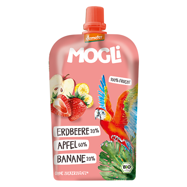 MOGLi Organic Fruit Pouch - Strawberry Apple Banana