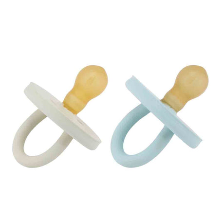 Natural Rubber BumiBébé Pacifier ROUND Newborn 0+ Months Two-Pack - Round 0-3 months