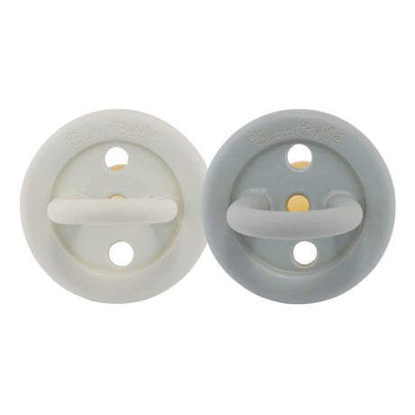 Natural Rubber BumiBébé Pacifier ROUND 3-36 Months Two-Pack - Round 3-36 months