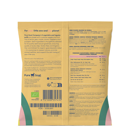 Pure Goat Company Organic Vegetable & Legume Puffs