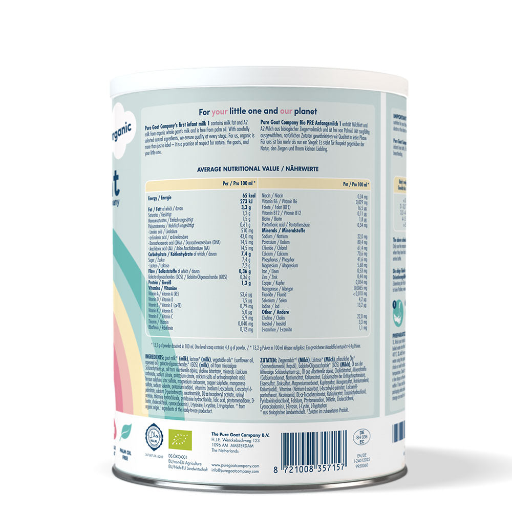 Pure Goat Company Organic PRE Infant Formula 1 - 400g
