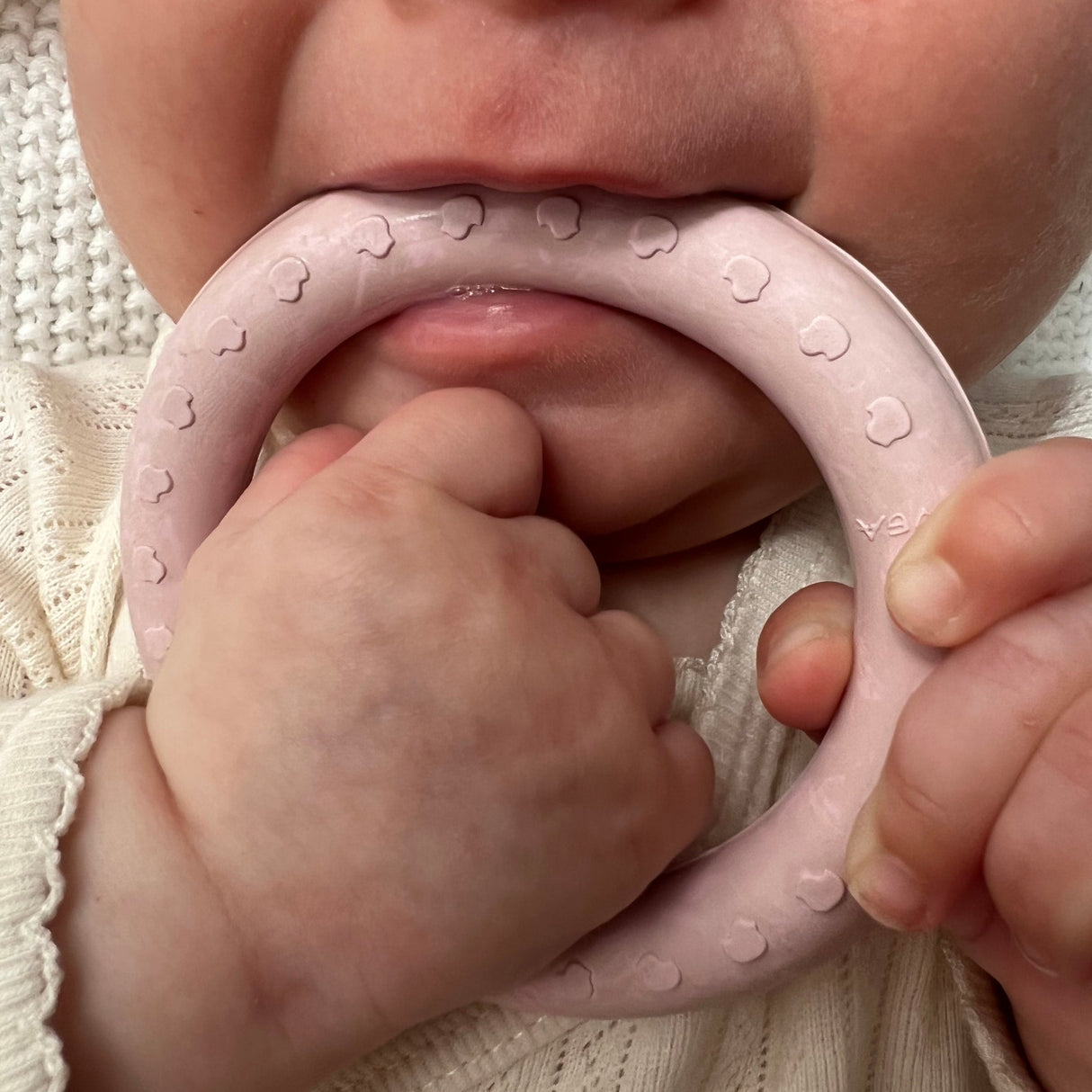 Fish Teether & Kawan Teether Ring  in Natural Rubber Two-Pack -